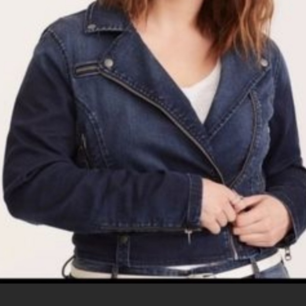 Torrid Indigo French Moto Jacket Size 2 (18/20)